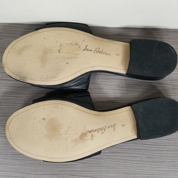 Sam Edelman Kenz Slide Sandal, Black Leather, Womens Size 8 M / 38 - Picture 11 of 13